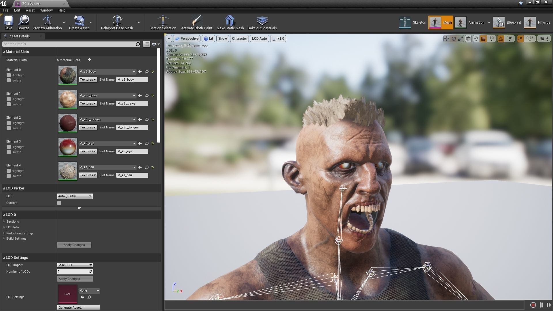Zombie soldier Low-poly 3D model_7