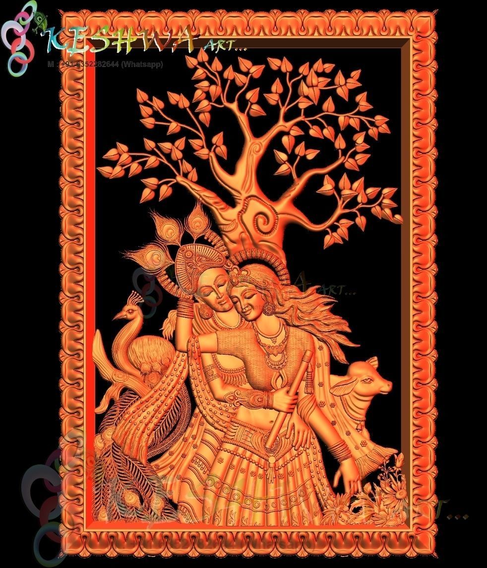 krishna 3d model and tree of life 3D print model_4