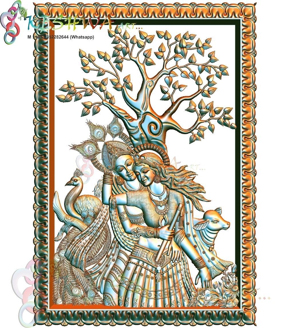 krishna 3d model and tree of life 3D print model_1