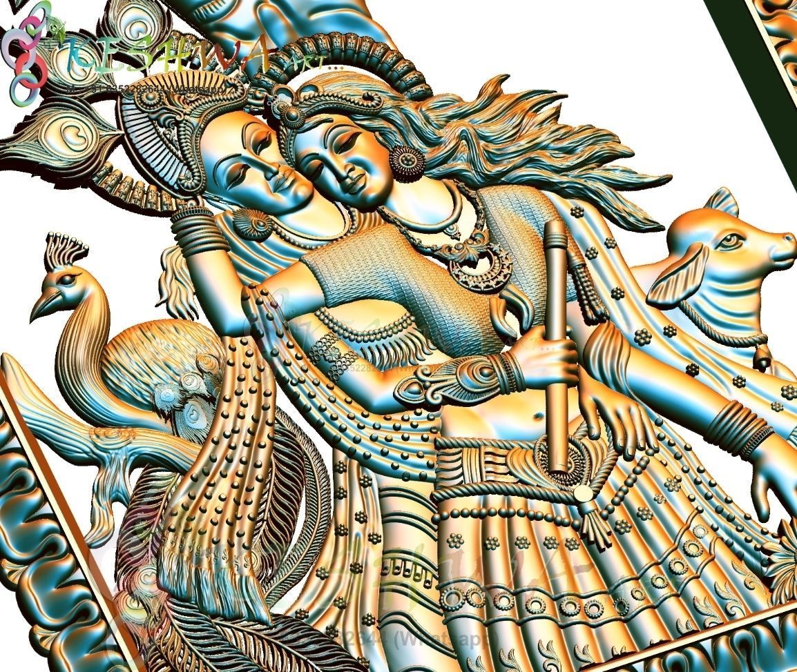krishna 3d model and tree of life 3D print model_3