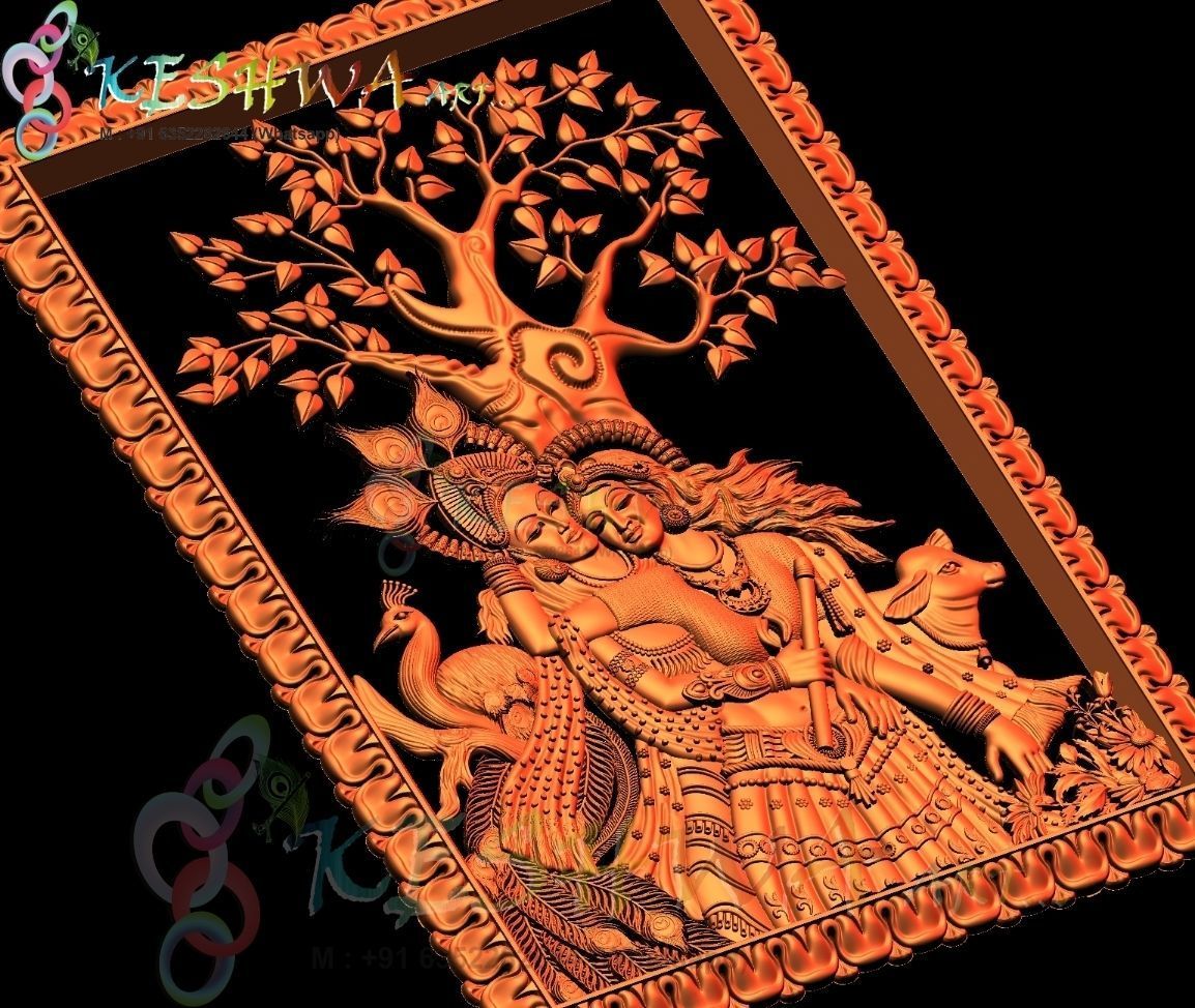 krishna 3d model and tree of life 3D print model_5