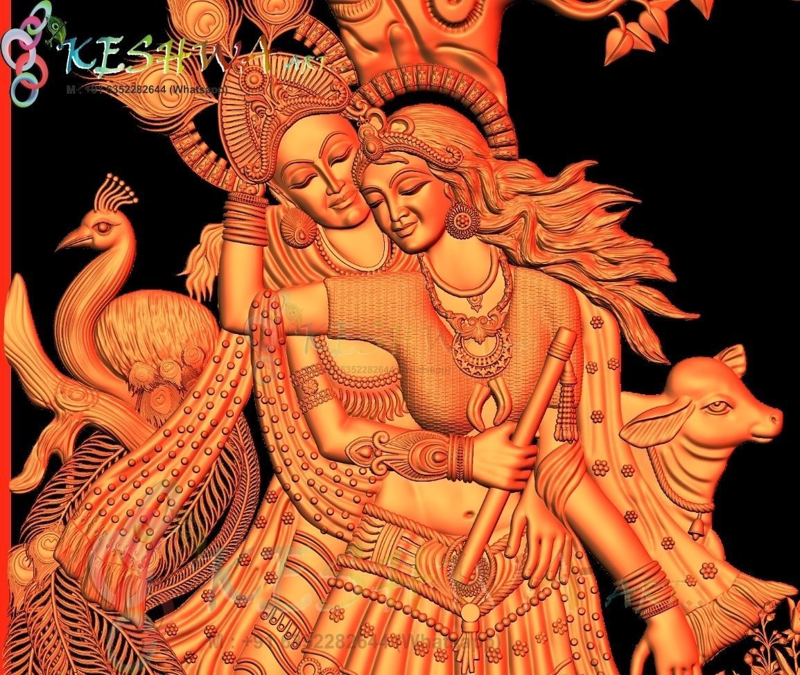 krishna 3d model and tree of life 3D print model_6