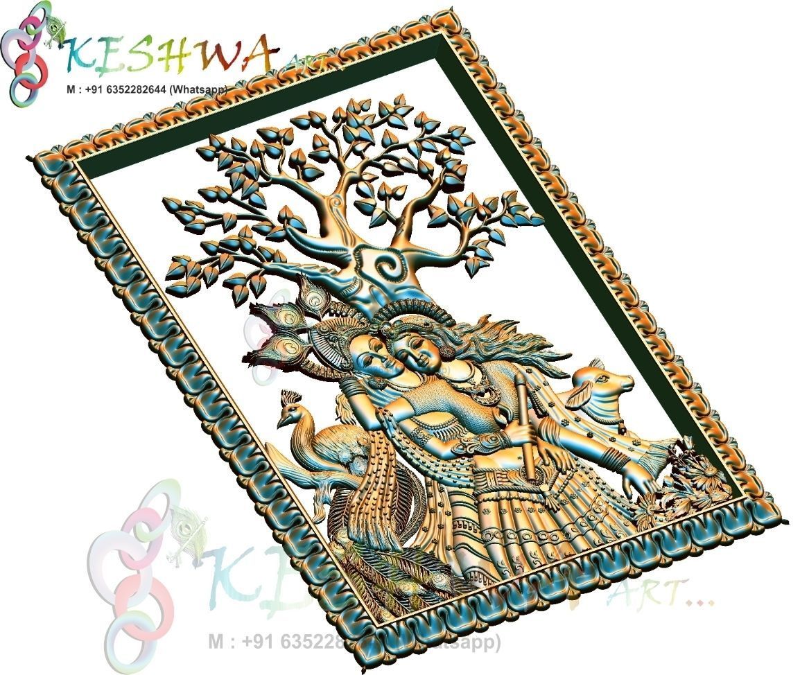 krishna 3d model and tree of life 3D print model_2