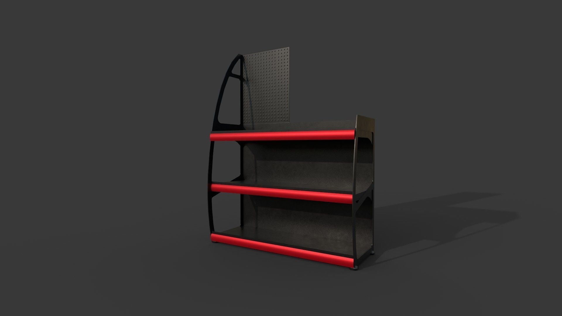 Supermarket shelf Low-poly 3D model_2