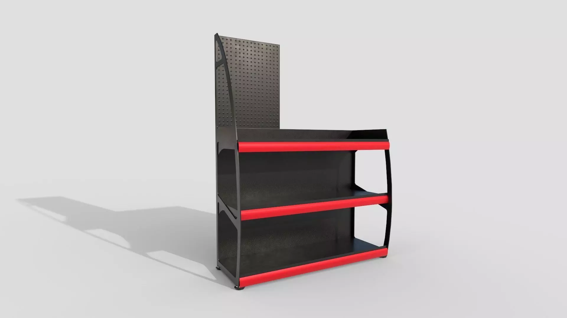 Supermarket shelf Low-poly 3D model_0