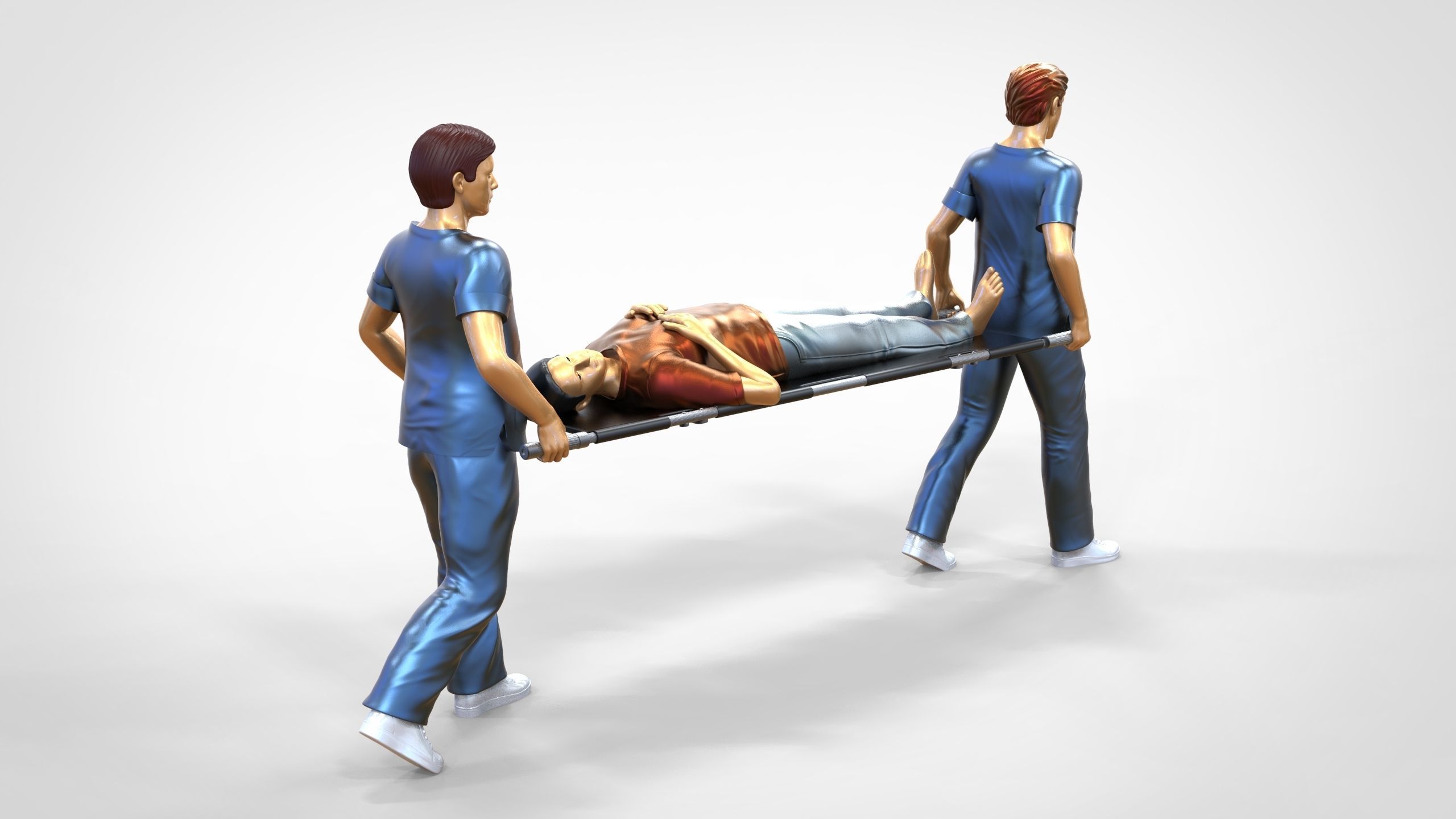 N1 Nurses Carrying a patient First Aid 3D print model_1