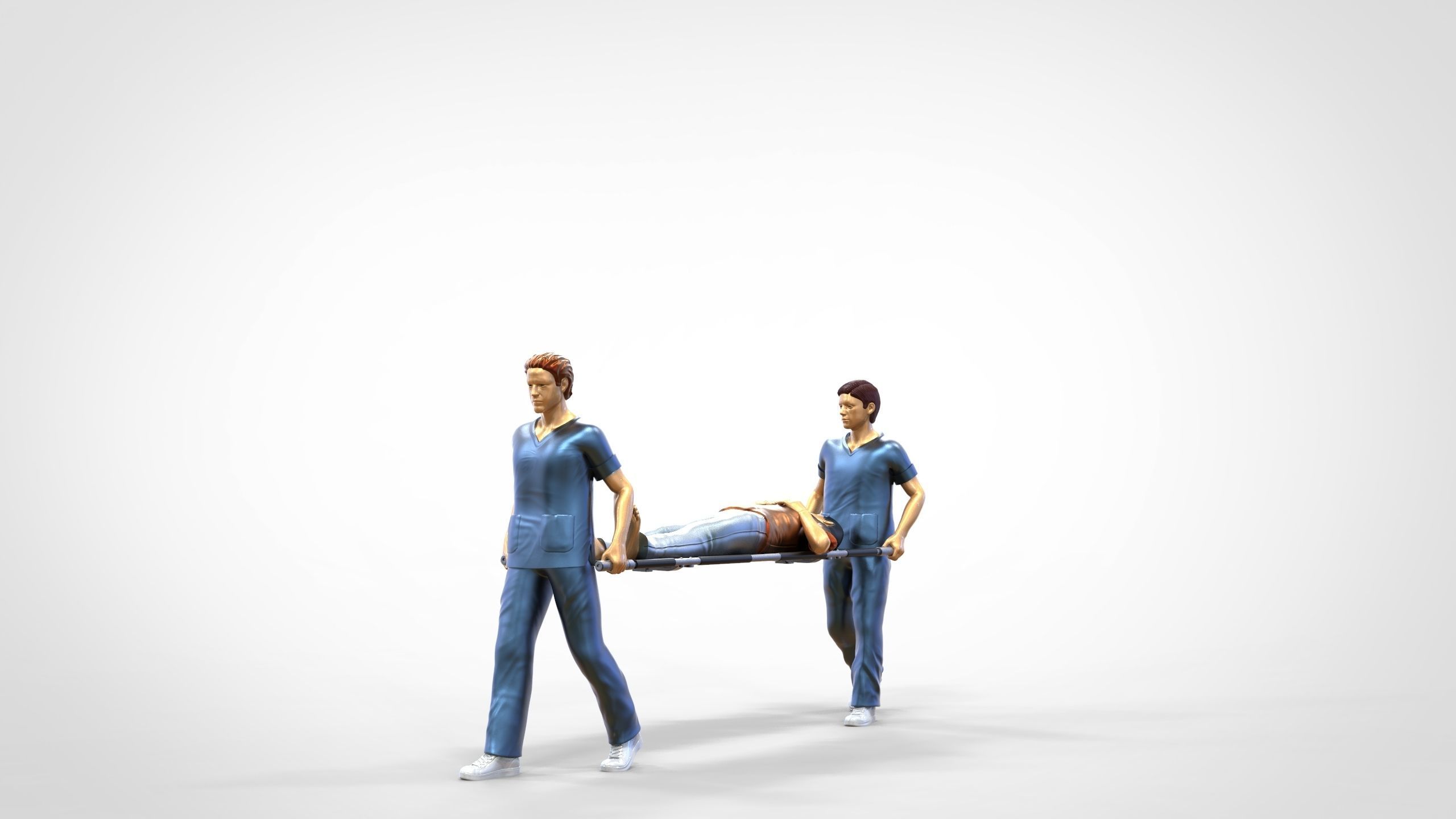 N1 Nurses Carrying a patient First Aid 3D print model_16