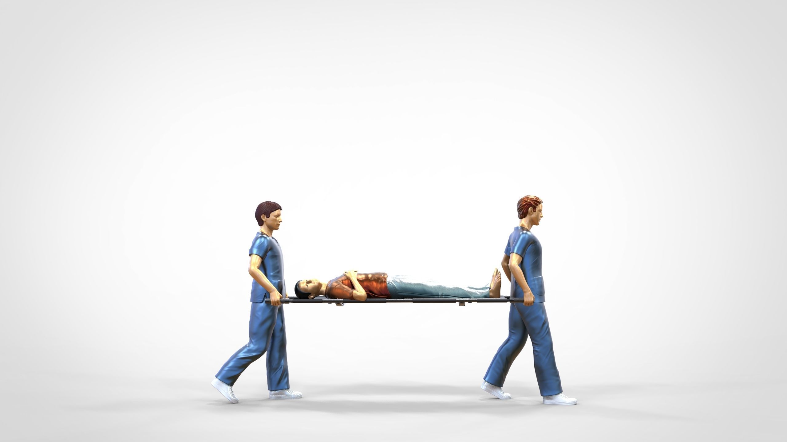 N1 Nurses Carrying a patient First Aid 3D print model_5