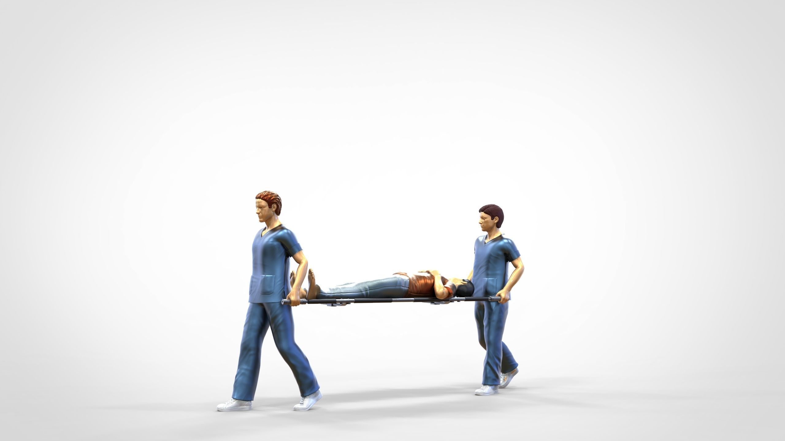 N1 Nurses Carrying a patient First Aid 3D print model_15