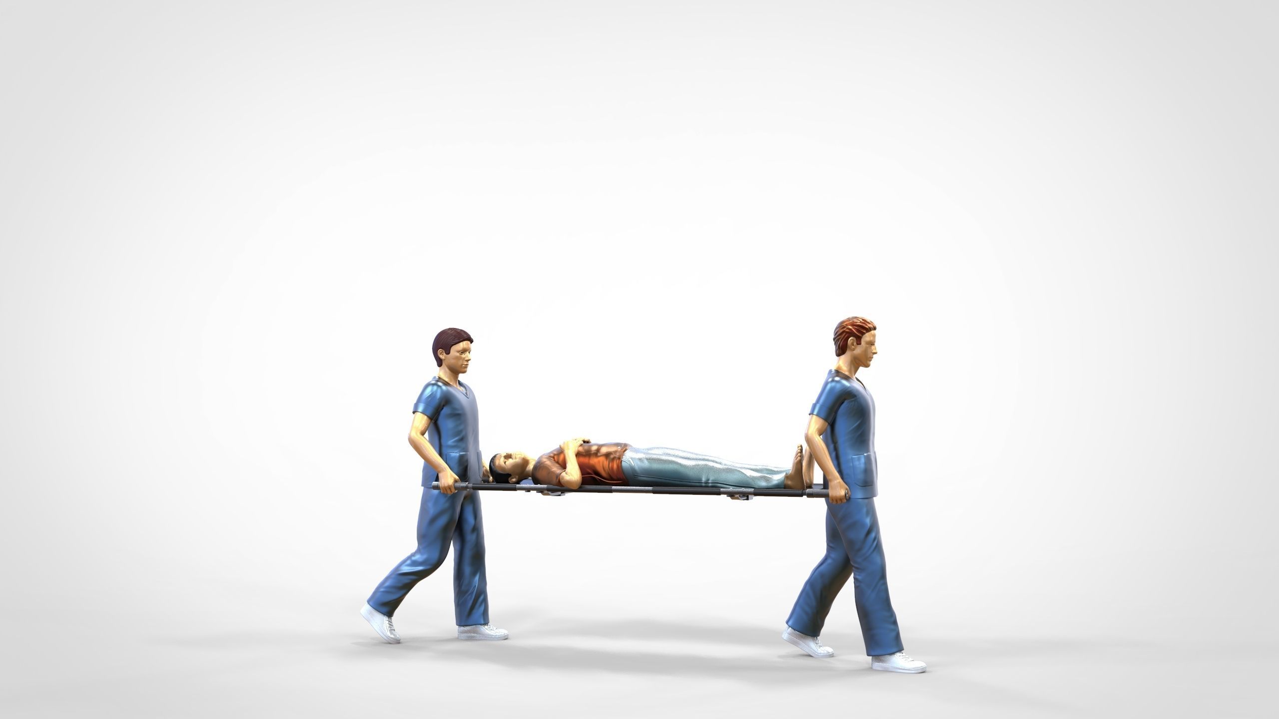 N1 Nurses Carrying a patient First Aid 3D print model_3