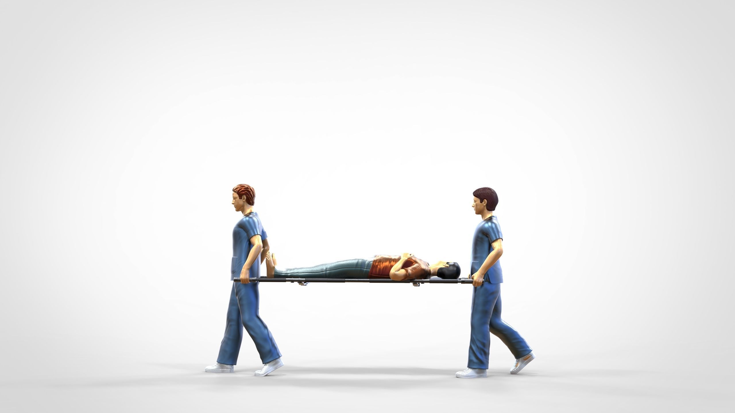 N1 Nurses Carrying a patient First Aid 3D print model_13