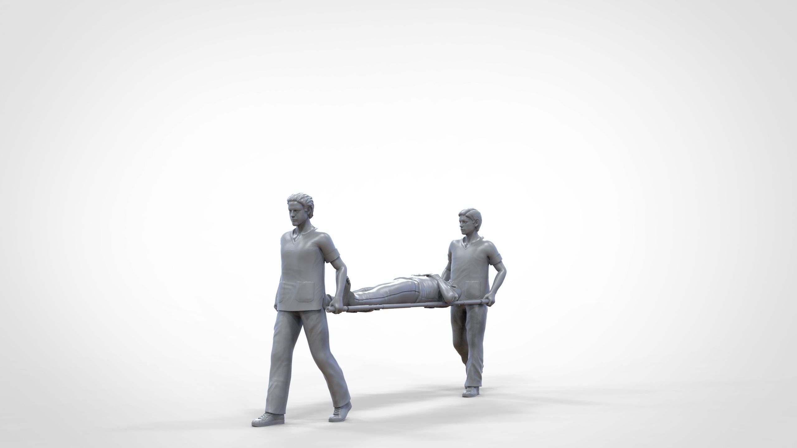 N1 Nurses Carrying a patient First Aid 3D print model_29