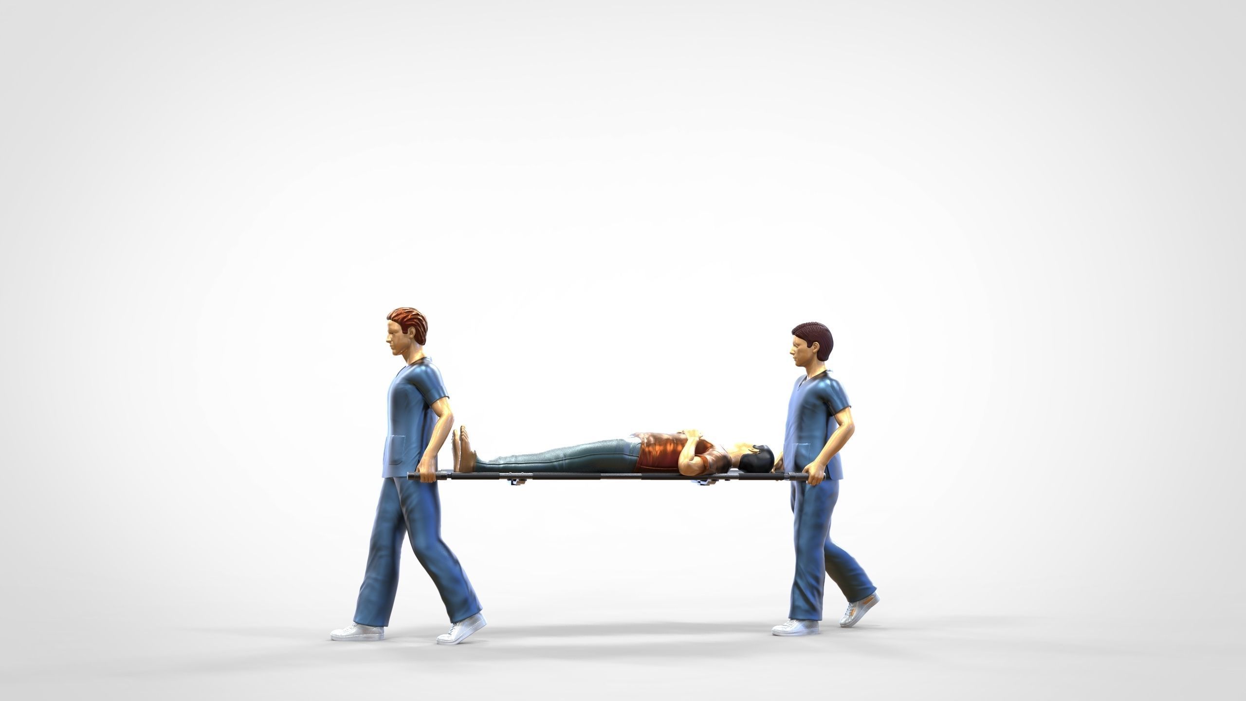 N1 Nurses Carrying a patient First Aid 3D print model_14