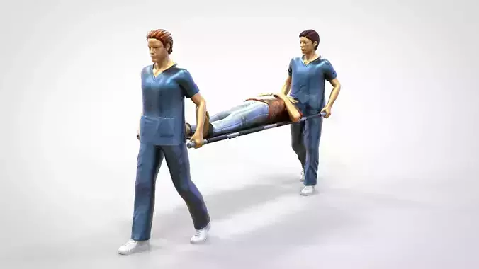 N1 Nurses Carrying a patient First Aid 3D print model