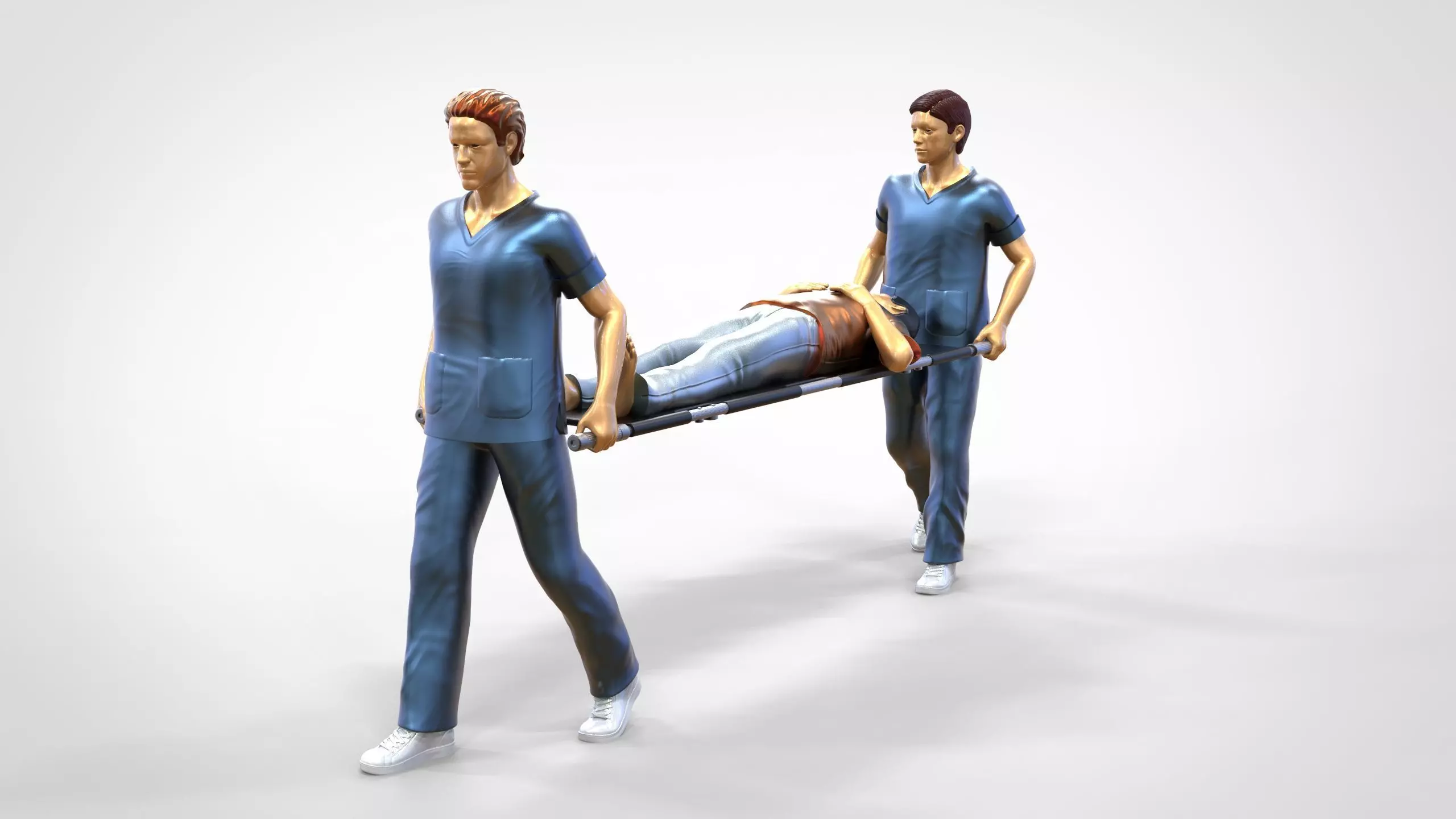 N1 Nurses Carrying a patient First Aid 3D print model_0