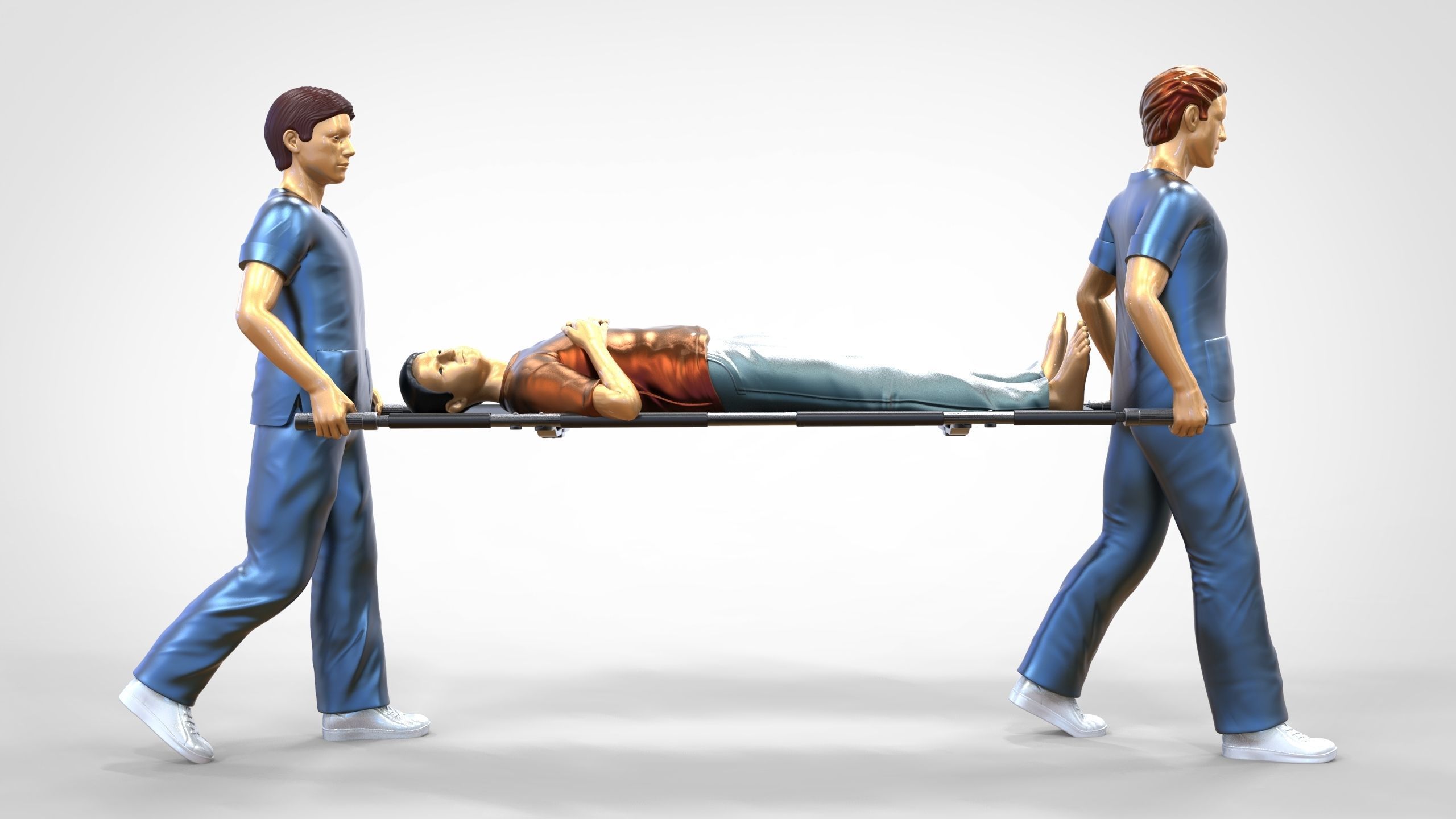N1 Nurses Carrying a patient First Aid 3D print model_32