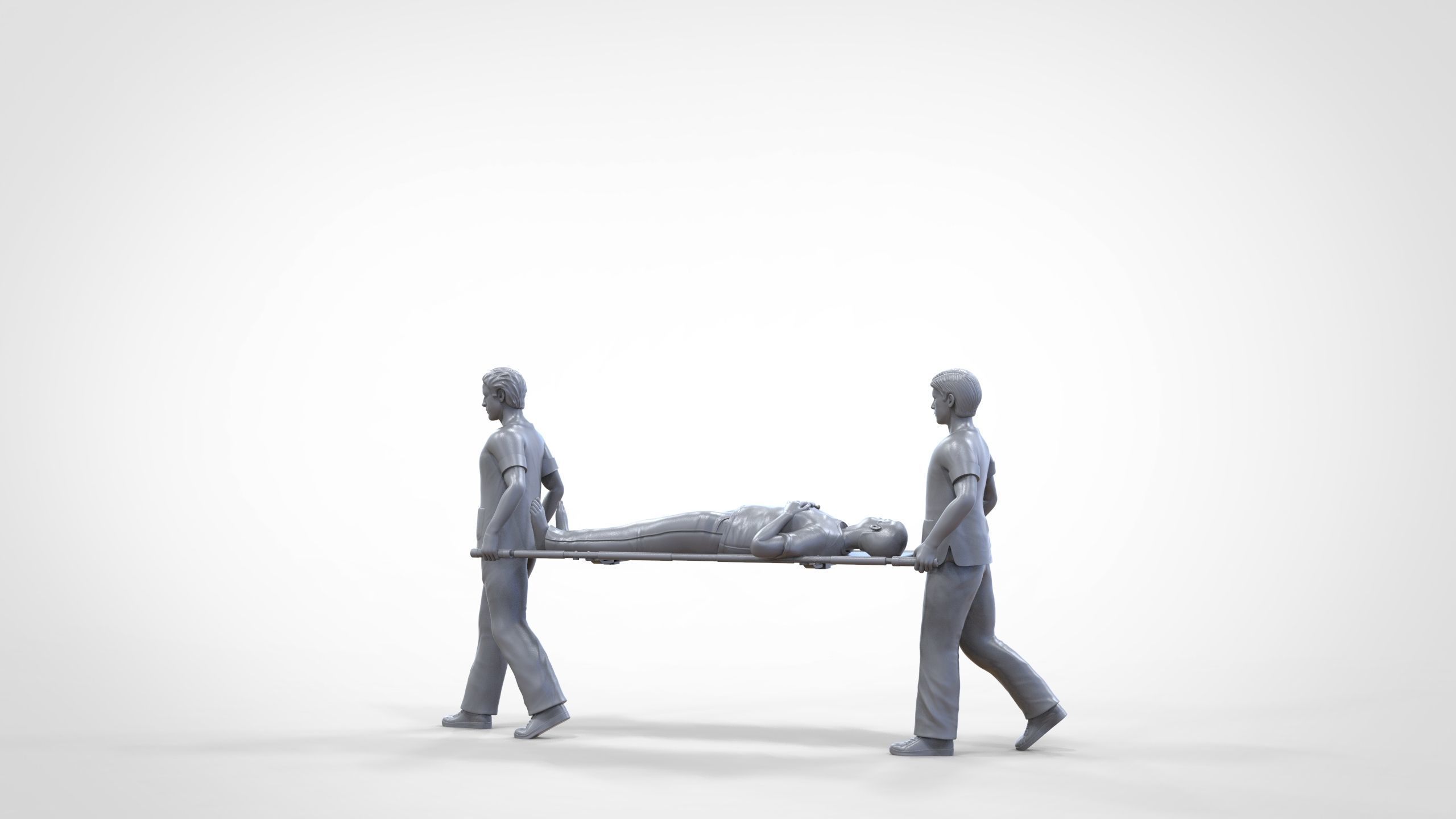 N1 Nurses Carrying a patient First Aid 3D print model_27