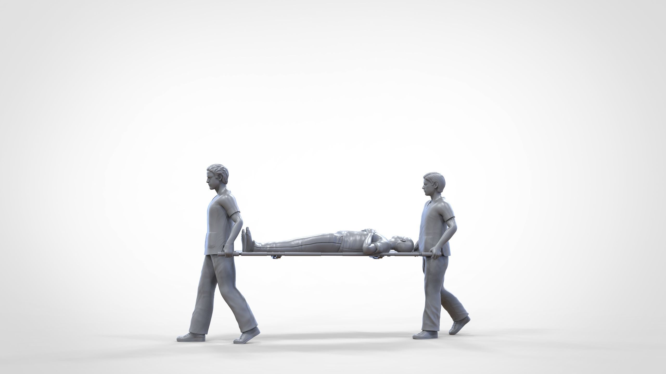 N1 Nurses Carrying a patient First Aid 3D print model_28