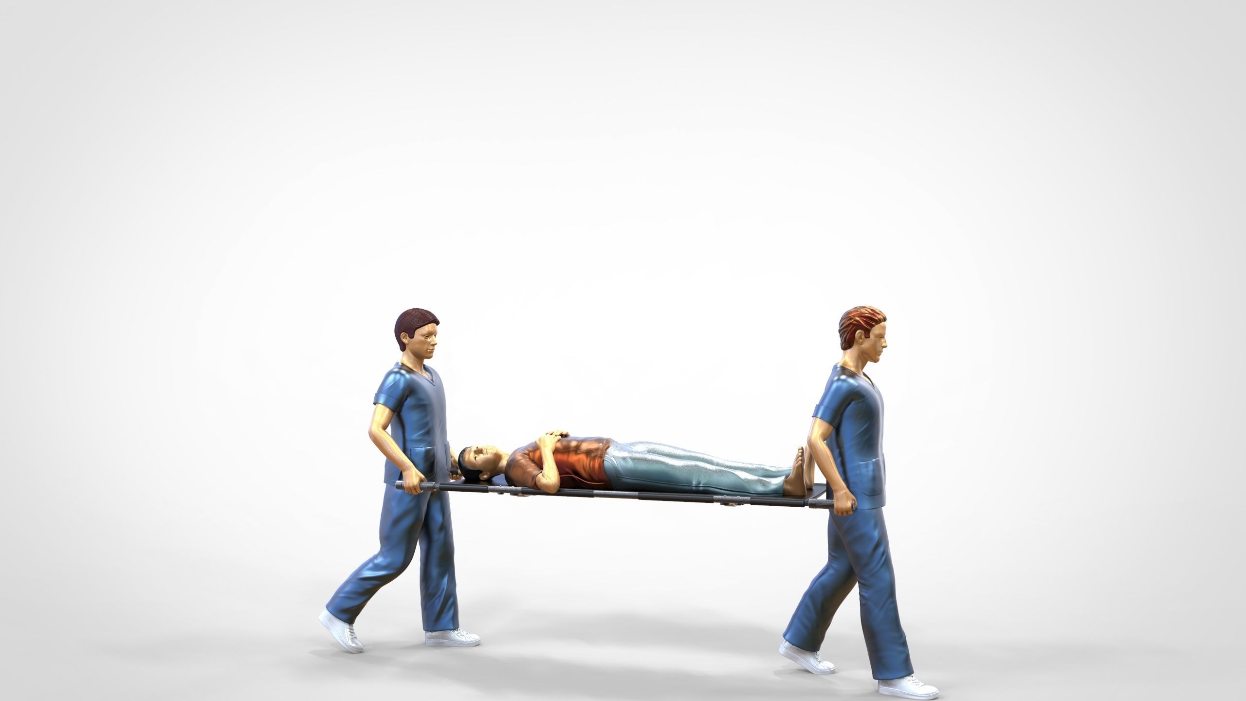 N1 Nurses Carrying a patient First Aid 3D print model_2