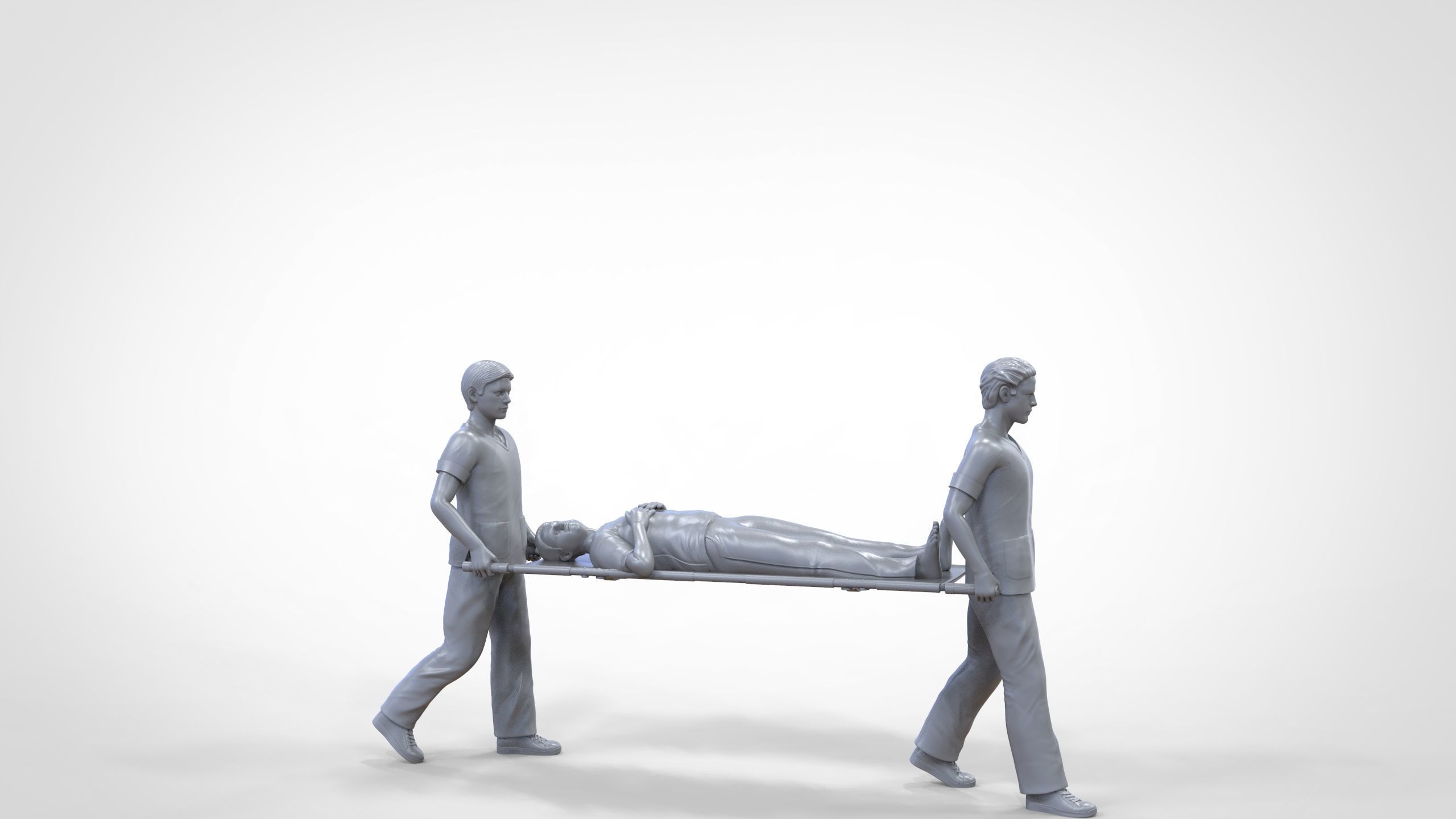 N1 Nurses Carrying a patient First Aid 3D print model_22