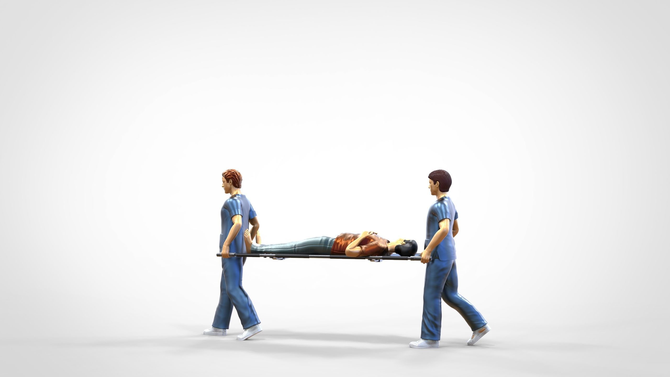 N1 Nurses Carrying a patient First Aid 3D print model_12