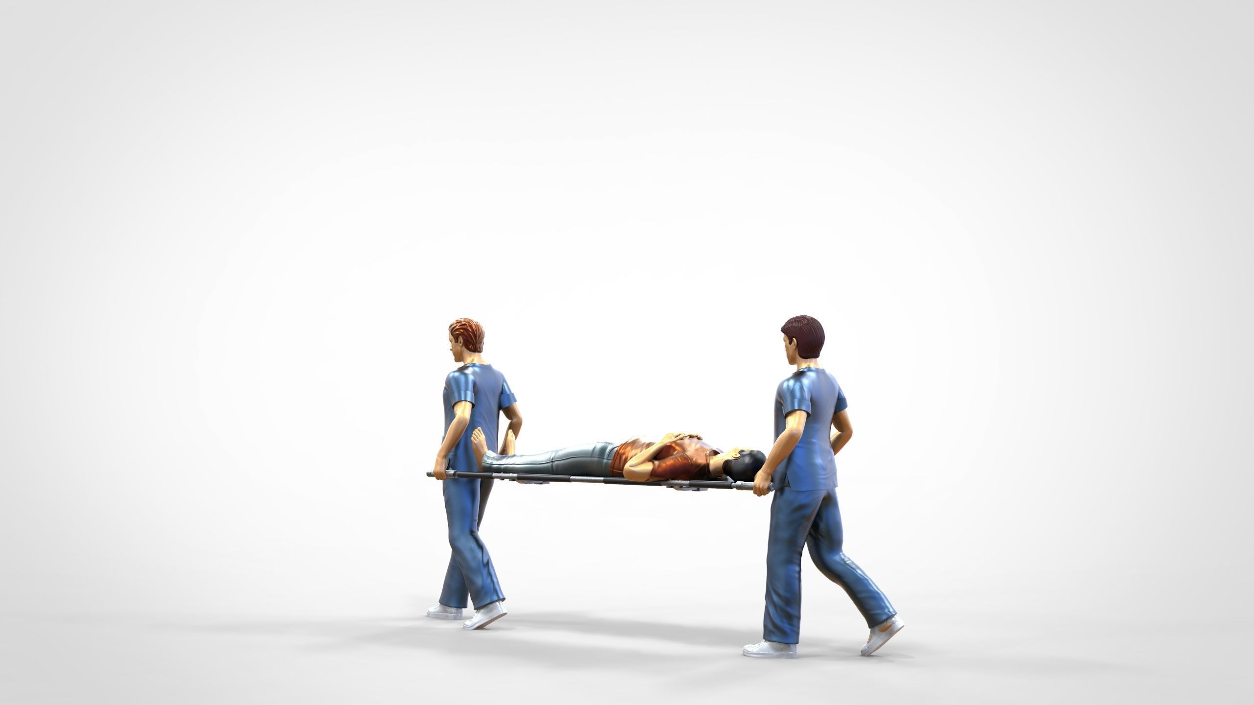 N1 Nurses Carrying a patient First Aid 3D print model_11