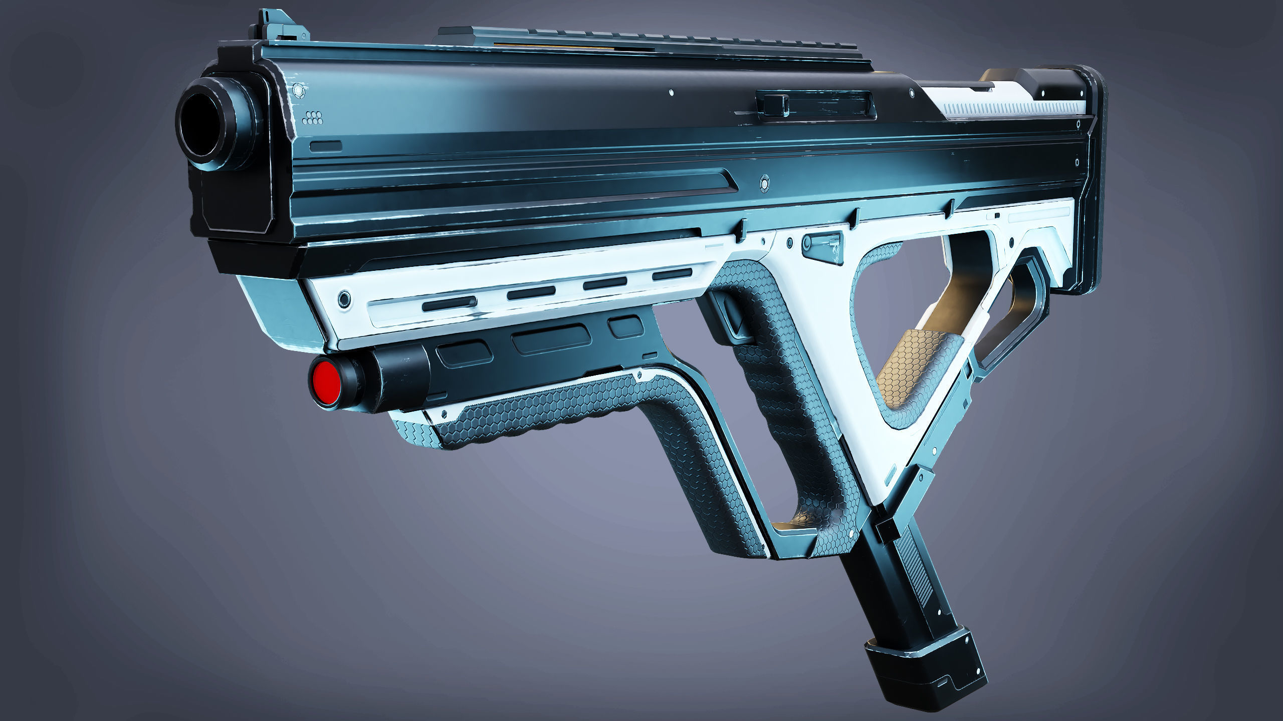 Sci-fi Gun Low-poly 3D model_3