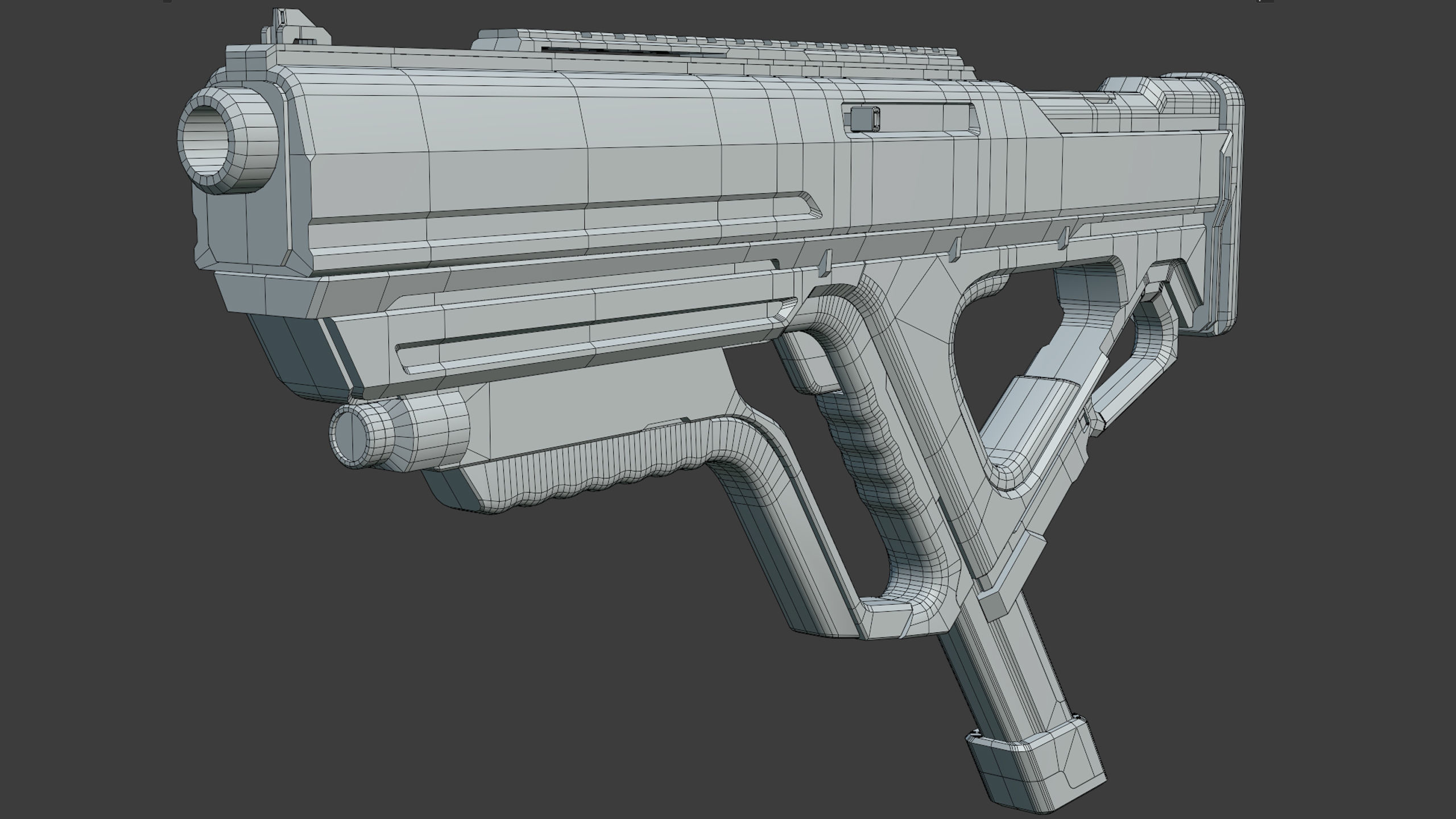 Sci-fi Gun Low-poly 3D model_5
