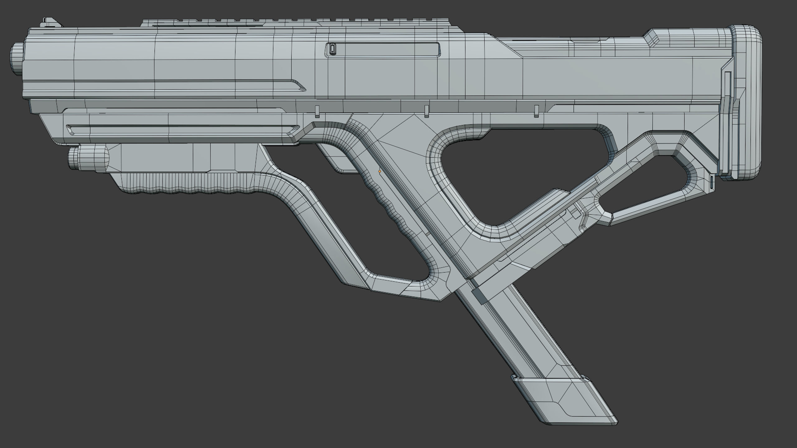 Sci-fi Gun Low-poly 3D model_6