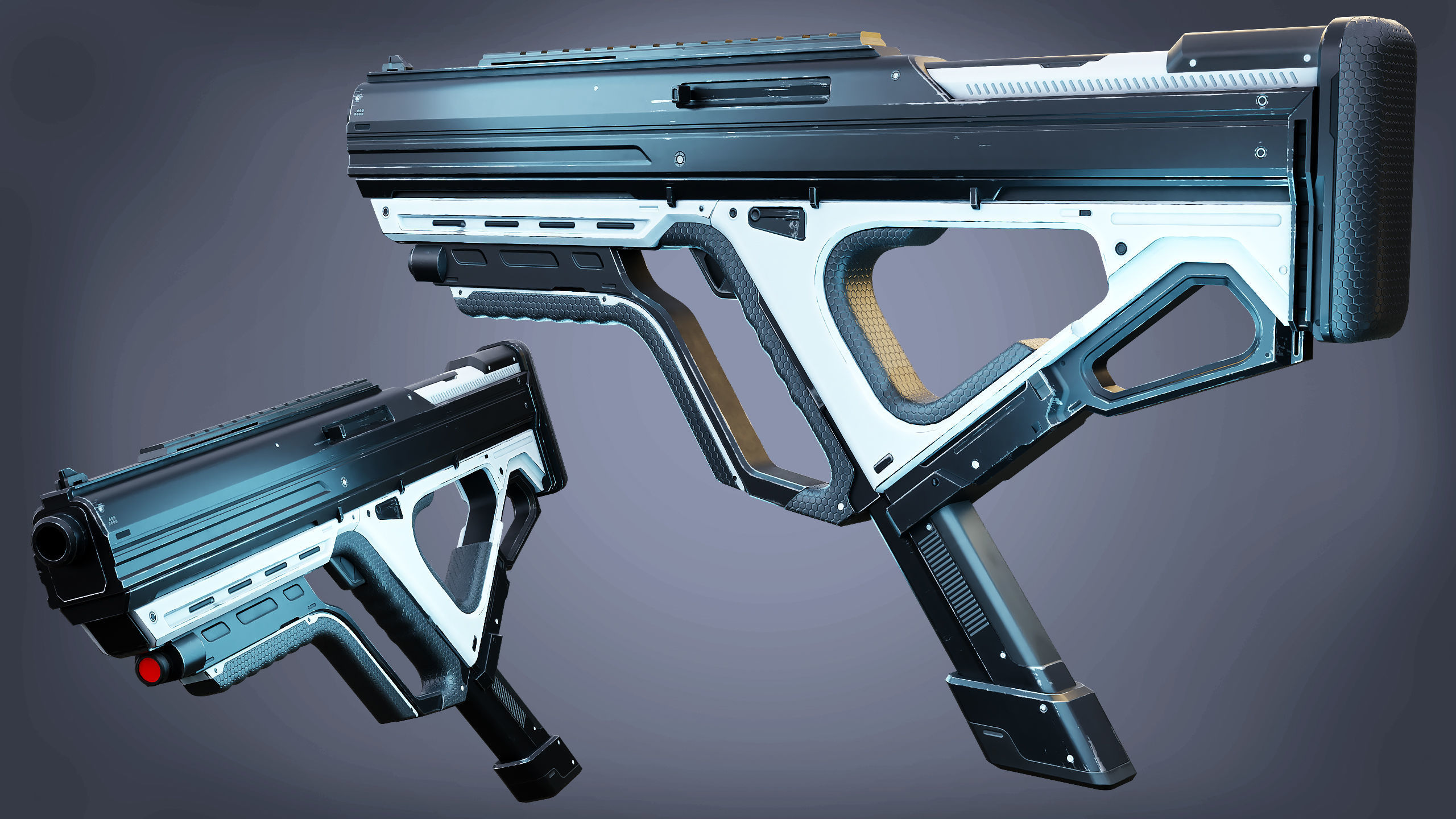 Sci-fi Gun Low-poly 3D model_1