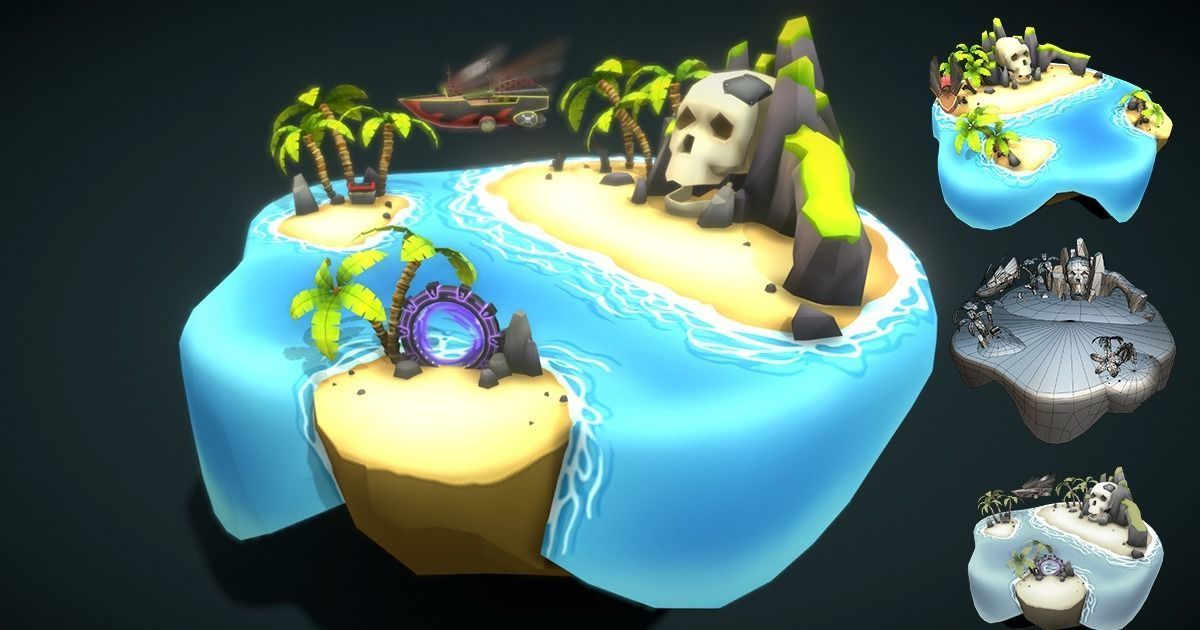 VIASS Pirate Island Low-poly 3D model_1
