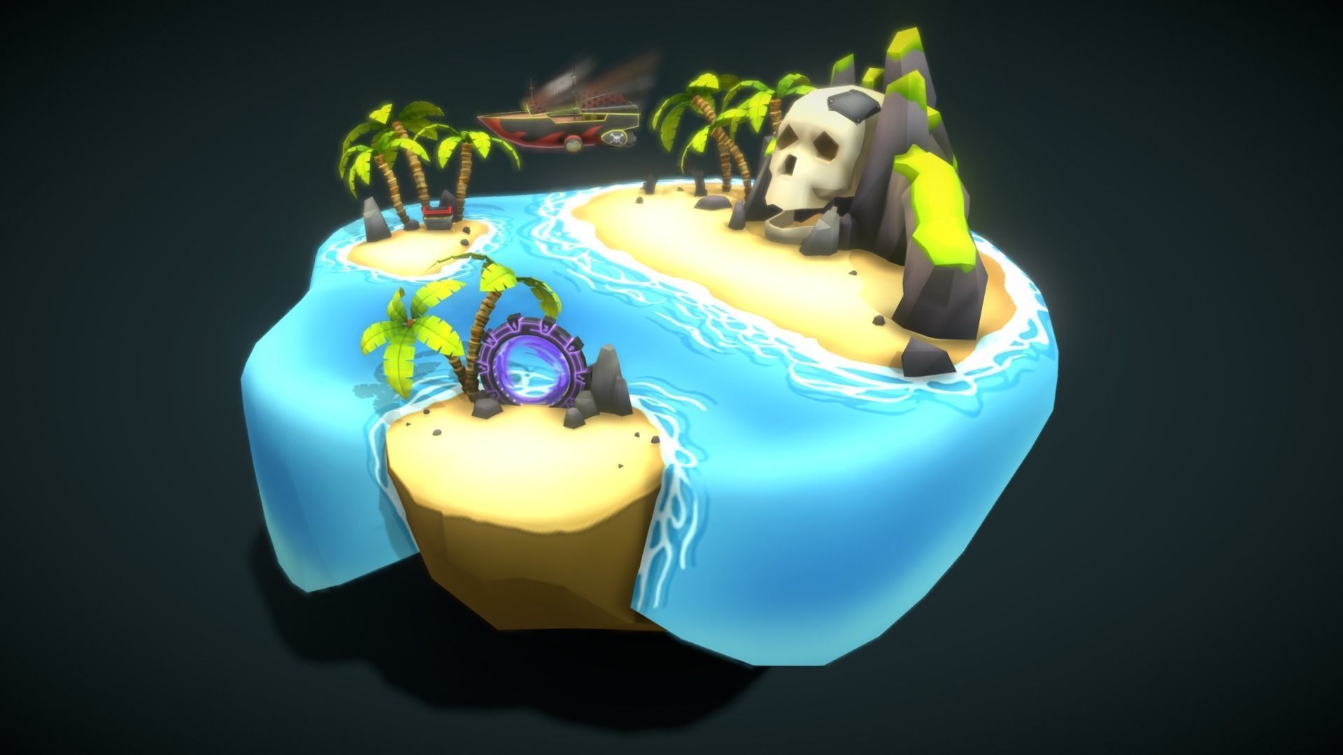 VIASS Pirate Island Low-poly 3D model_2