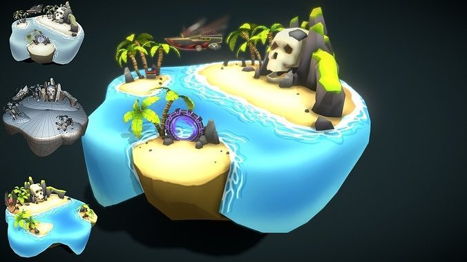 VIASS Pirate Island Low-poly 3D model