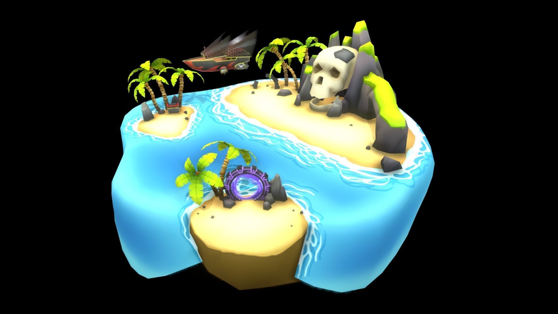 VIASS Pirate Island Low-poly 3D model_9