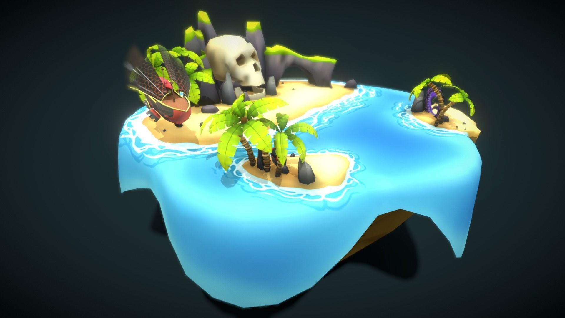 VIASS Pirate Island Low-poly 3D model_5