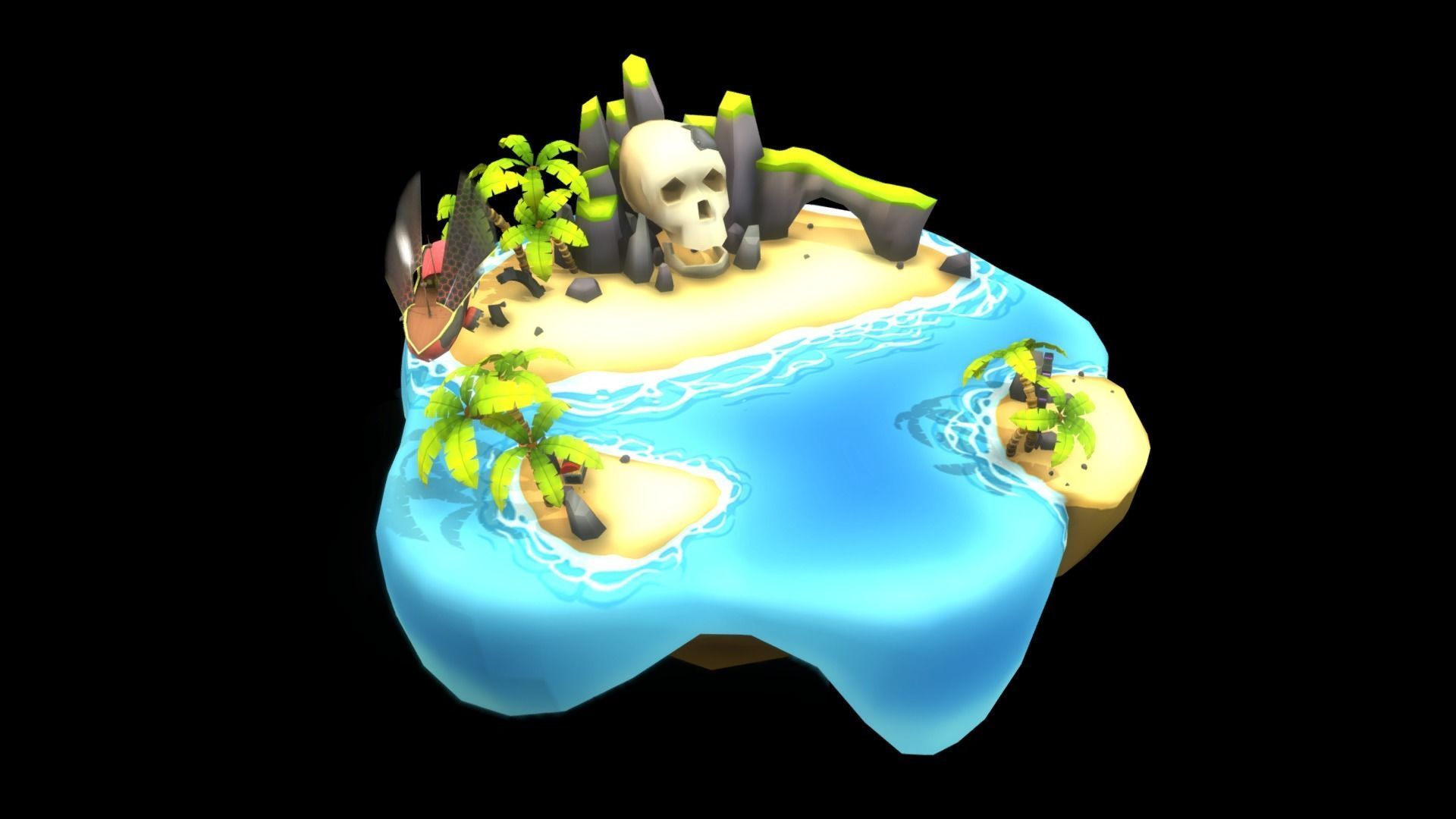 VIASS Pirate Island Low-poly 3D model_10