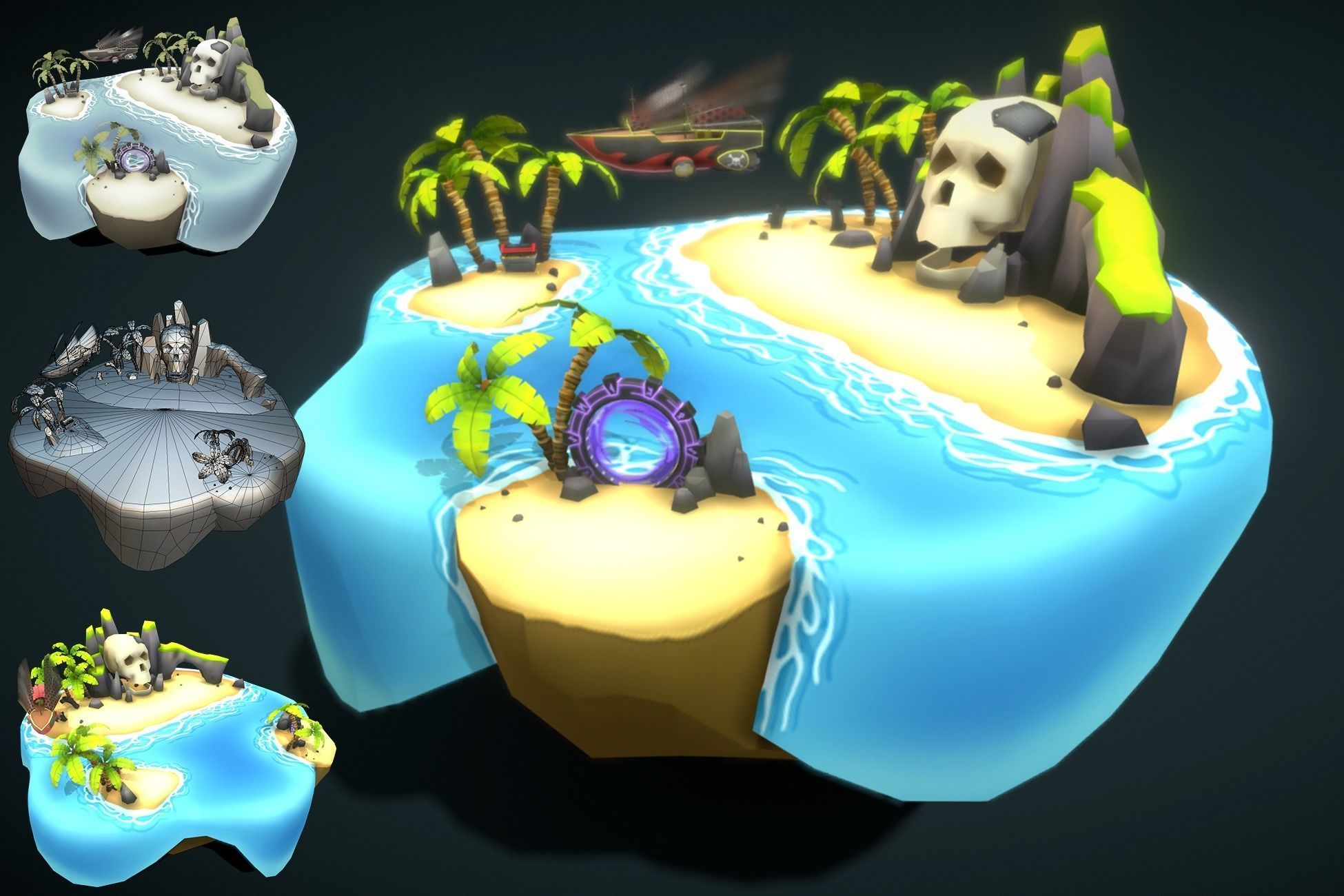 VIASS Pirate Island Low-poly 3D model_7