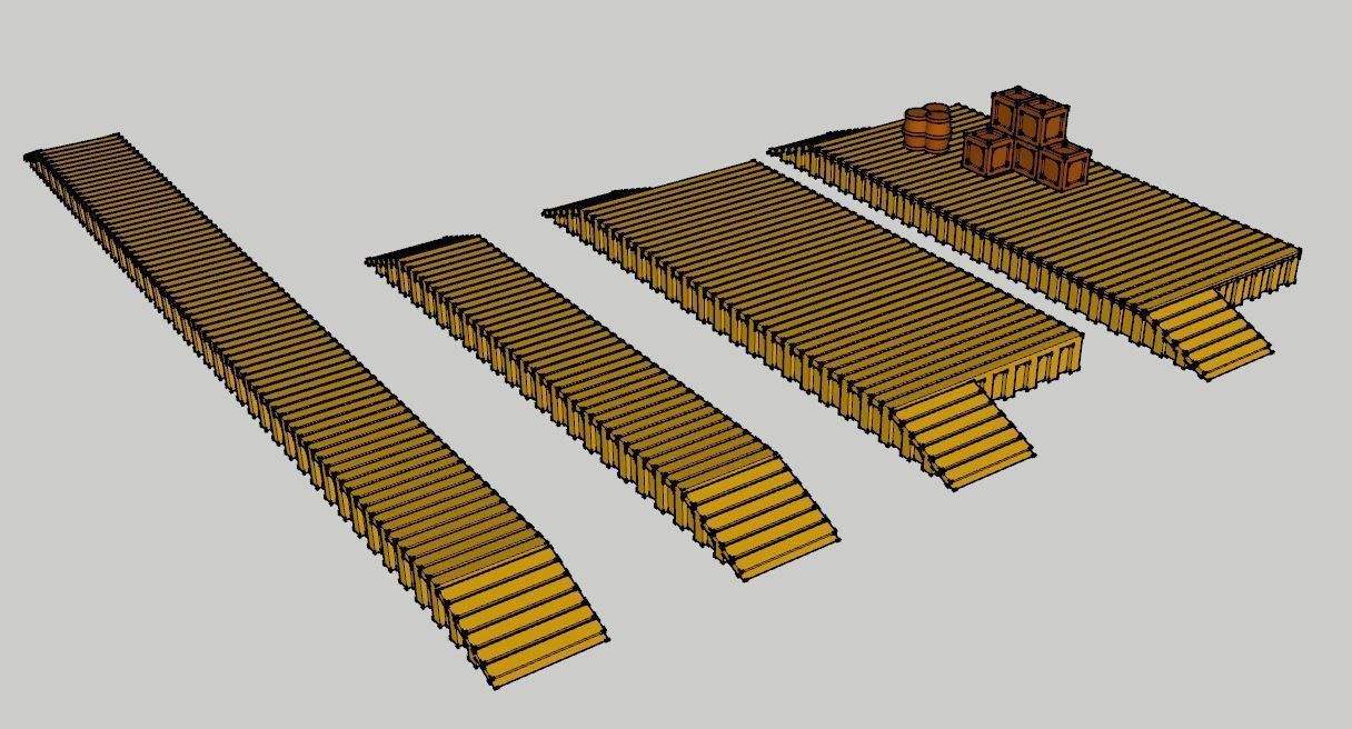 Wooden Style Loading Dock Pack by Outland Models 3D Printable 3D print model_1