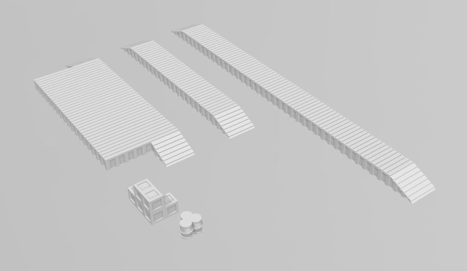 Wooden Style Loading Dock Pack by Outland Models 3D Printable 3D print model_2