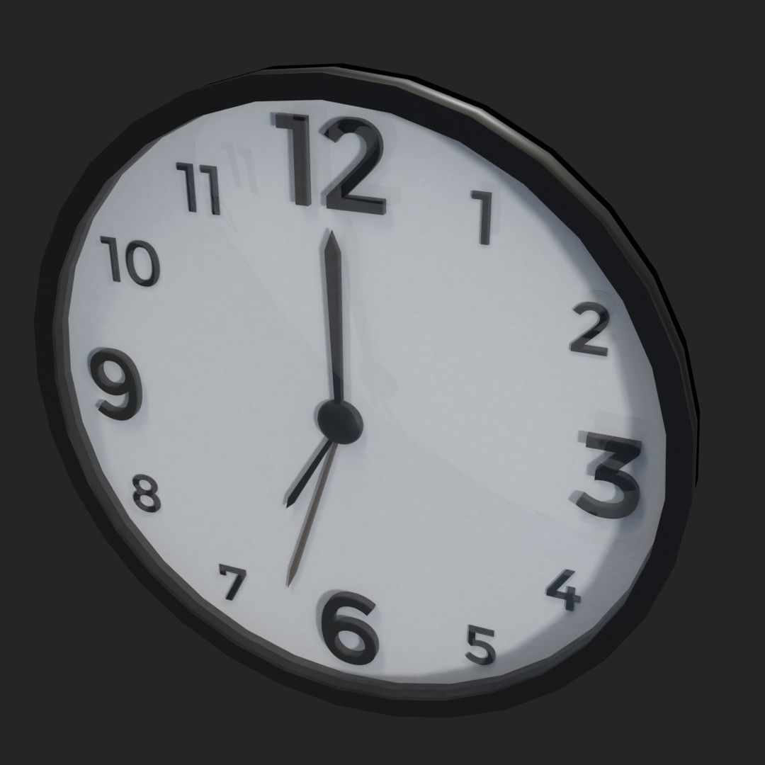 Wall Clock - Jam Dinding Low-poly 3D model_5