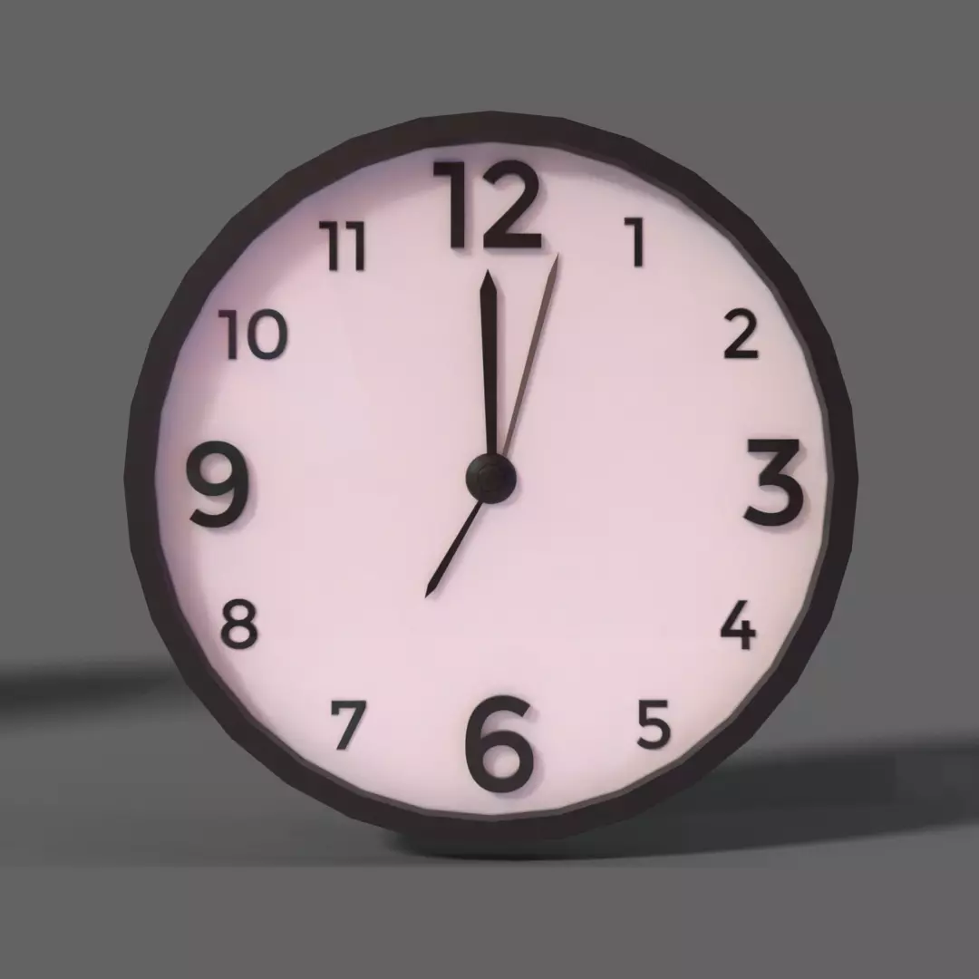 Wall Clock - Jam Dinding Low-poly 3D model_0