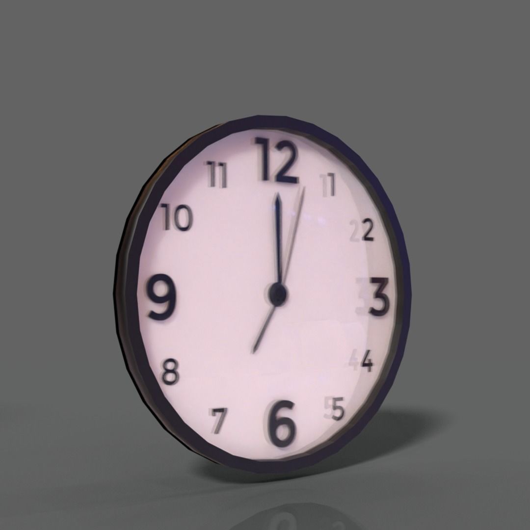 Wall Clock - Jam Dinding Low-poly 3D model_2