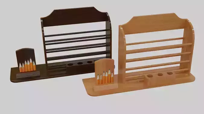 Elegant Wooden Letter Rack 3D Model Free 3D model