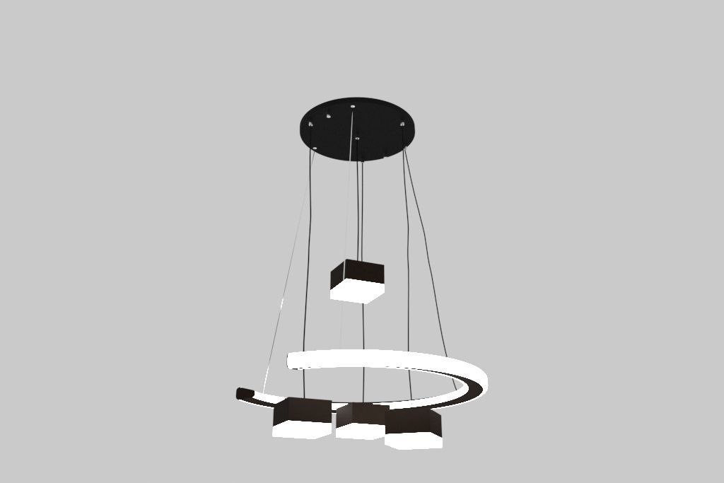  chandelier hi tech L1 Low-poly 3D model_2