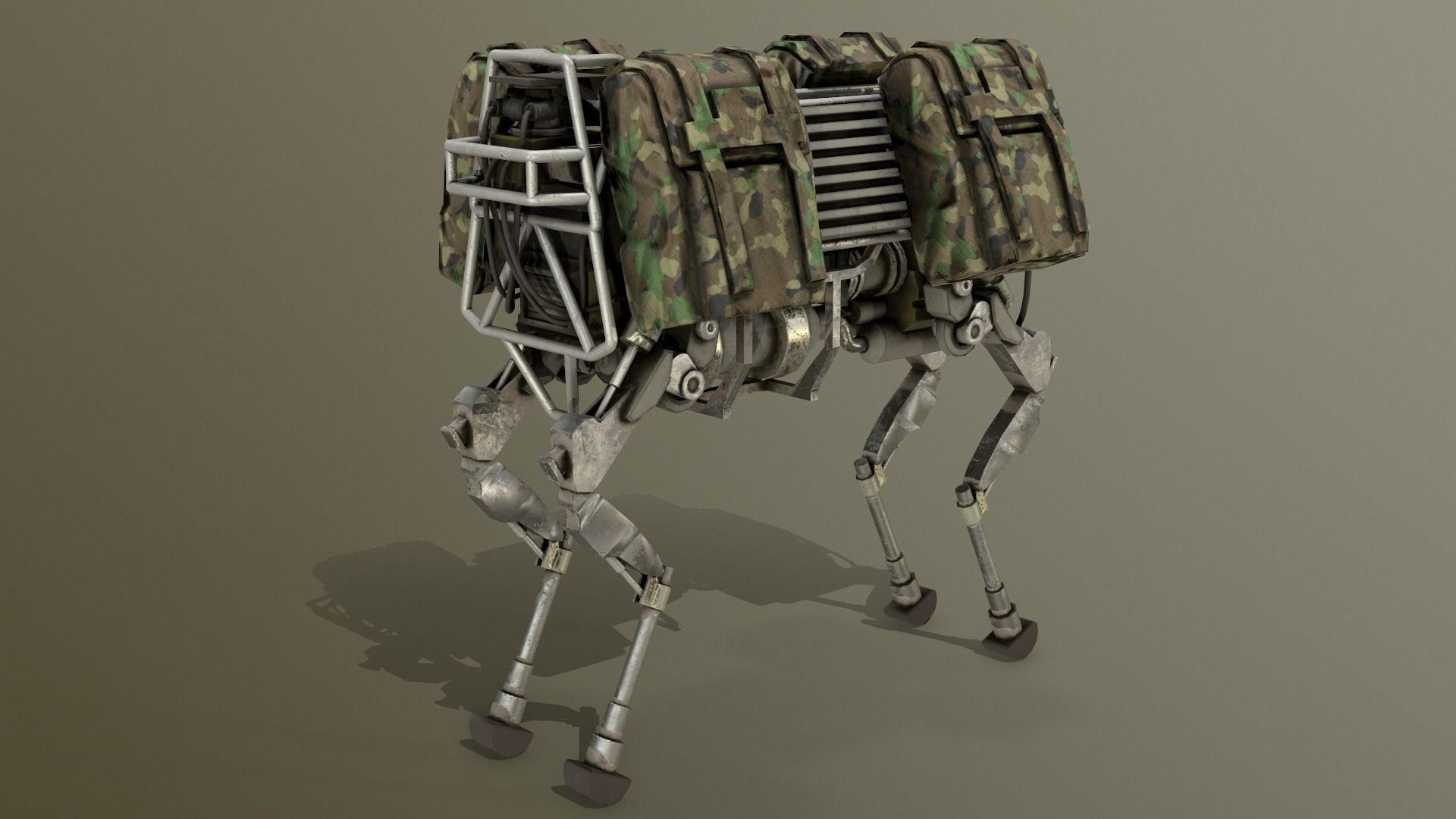 BigDog Robot Boston Dynamics Low-poly 3D model_7