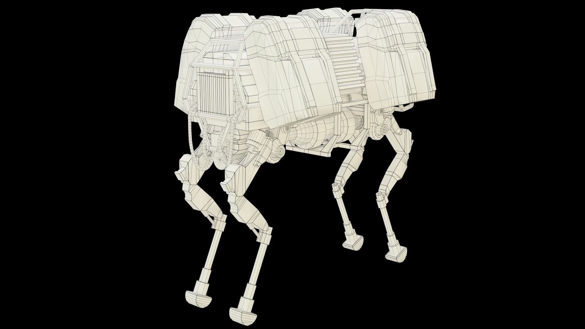 BigDog Robot Boston Dynamics Low-poly 3D model_13