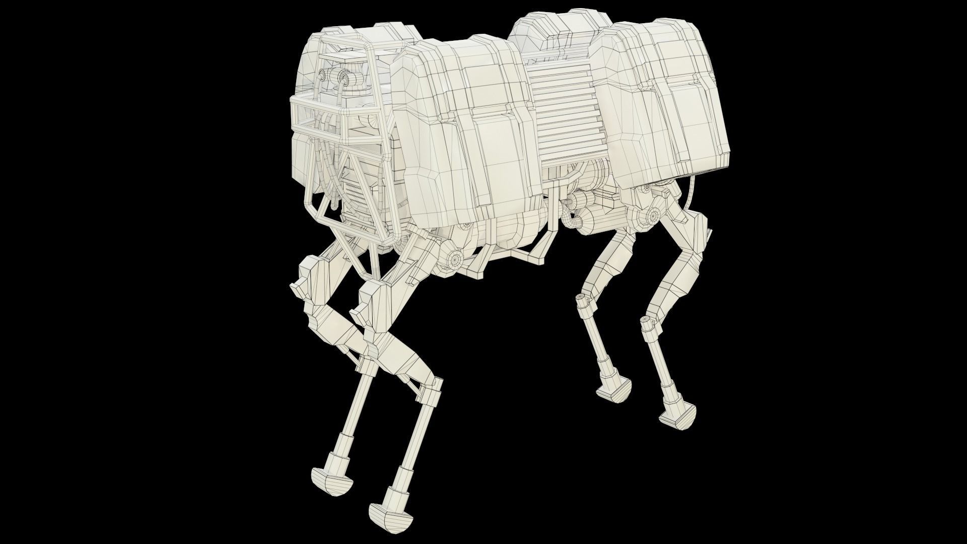 BigDog Robot Boston Dynamics Low-poly 3D model_15