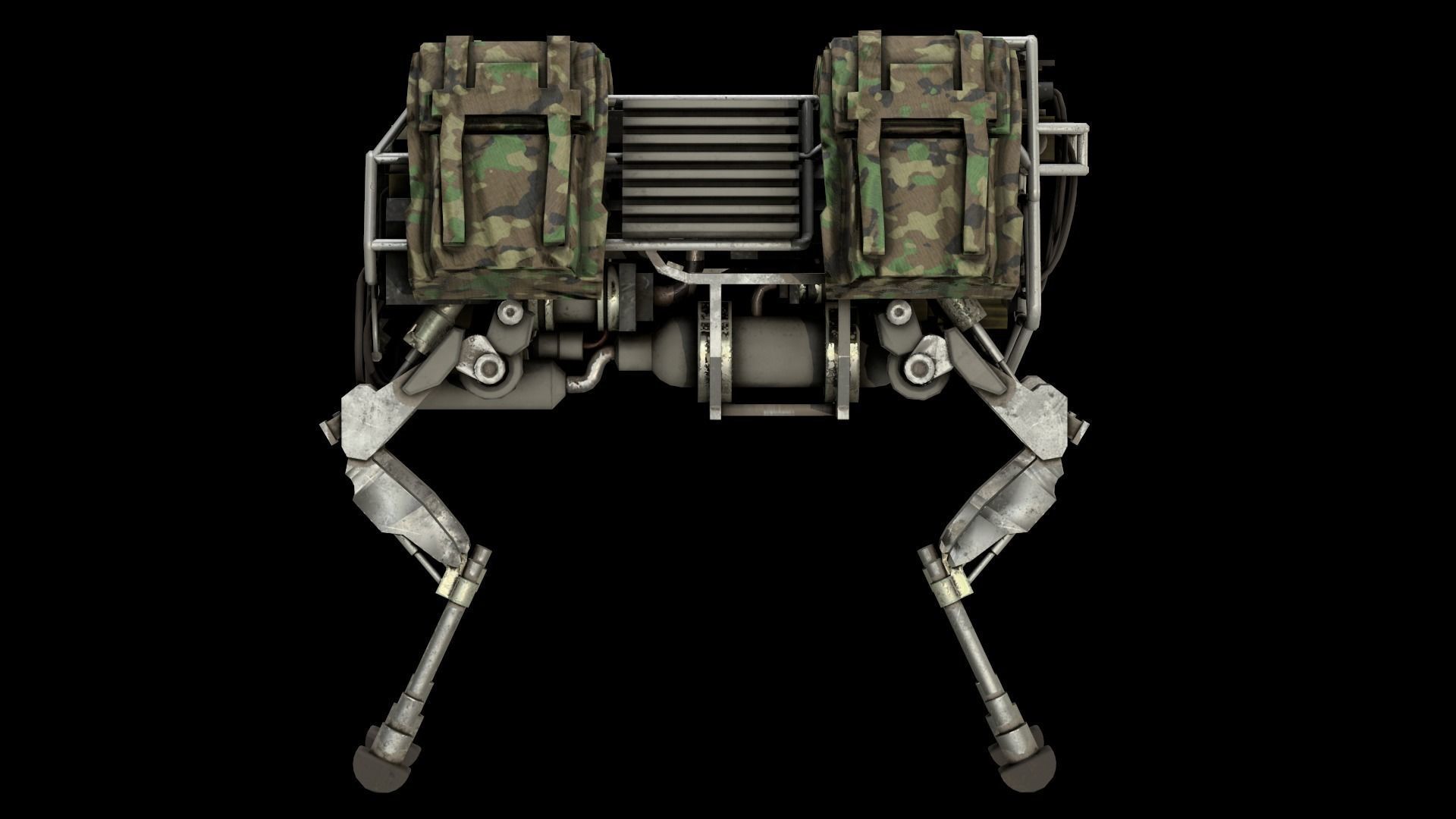 BigDog Robot Boston Dynamics Low-poly 3D model_19