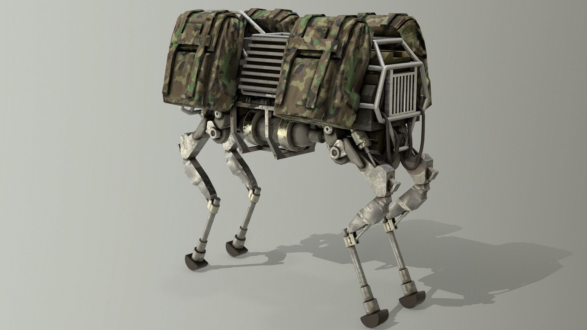 BigDog Robot Boston Dynamics Low-poly 3D model_8