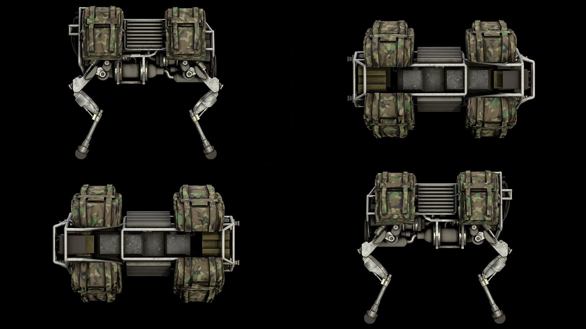 BigDog Robot Boston Dynamics Low-poly 3D model_9